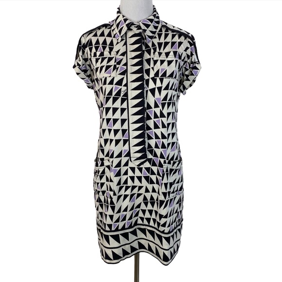 Diane Von Furstenberg Dresses & Skirts - Diane von Furstenberg 6 Silk Mod Mini Shirt Dress